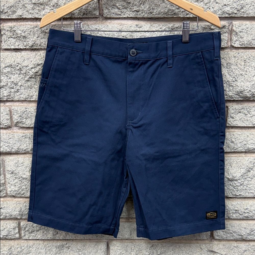 RVCA Men's Navy Flat-Front Casual Shorts